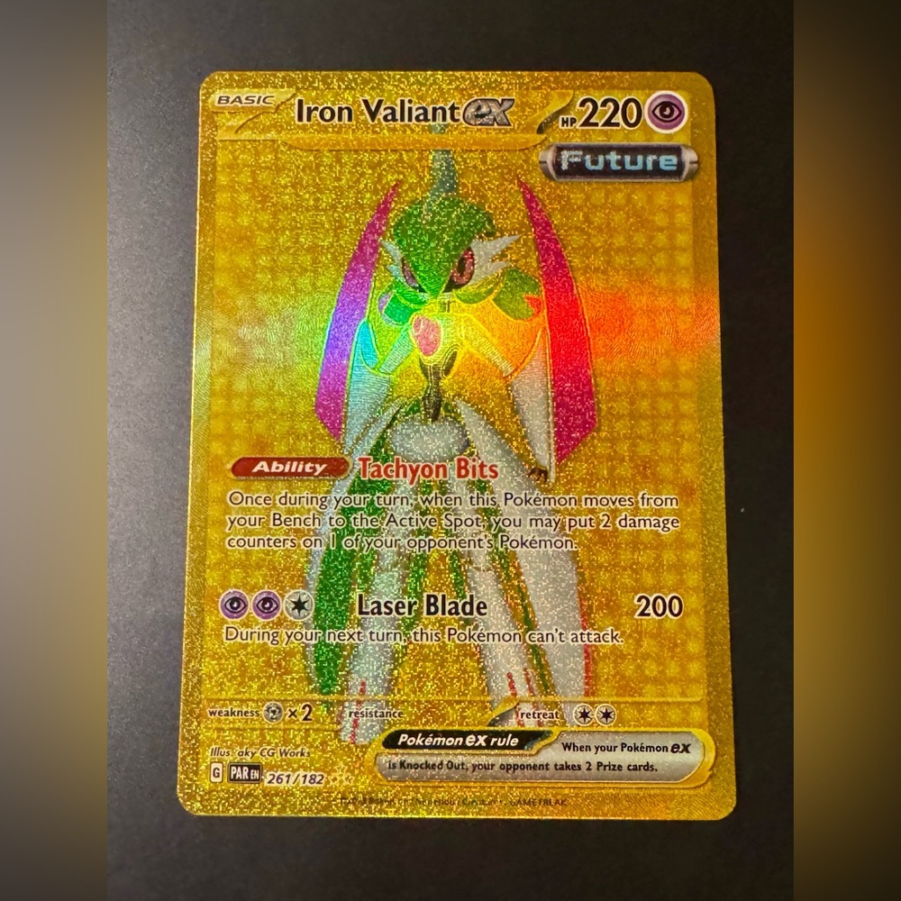 Iron Valiant Ex Hyper Rare!! 261/182 Full Holo Art Paradox Rift Pokemon Card